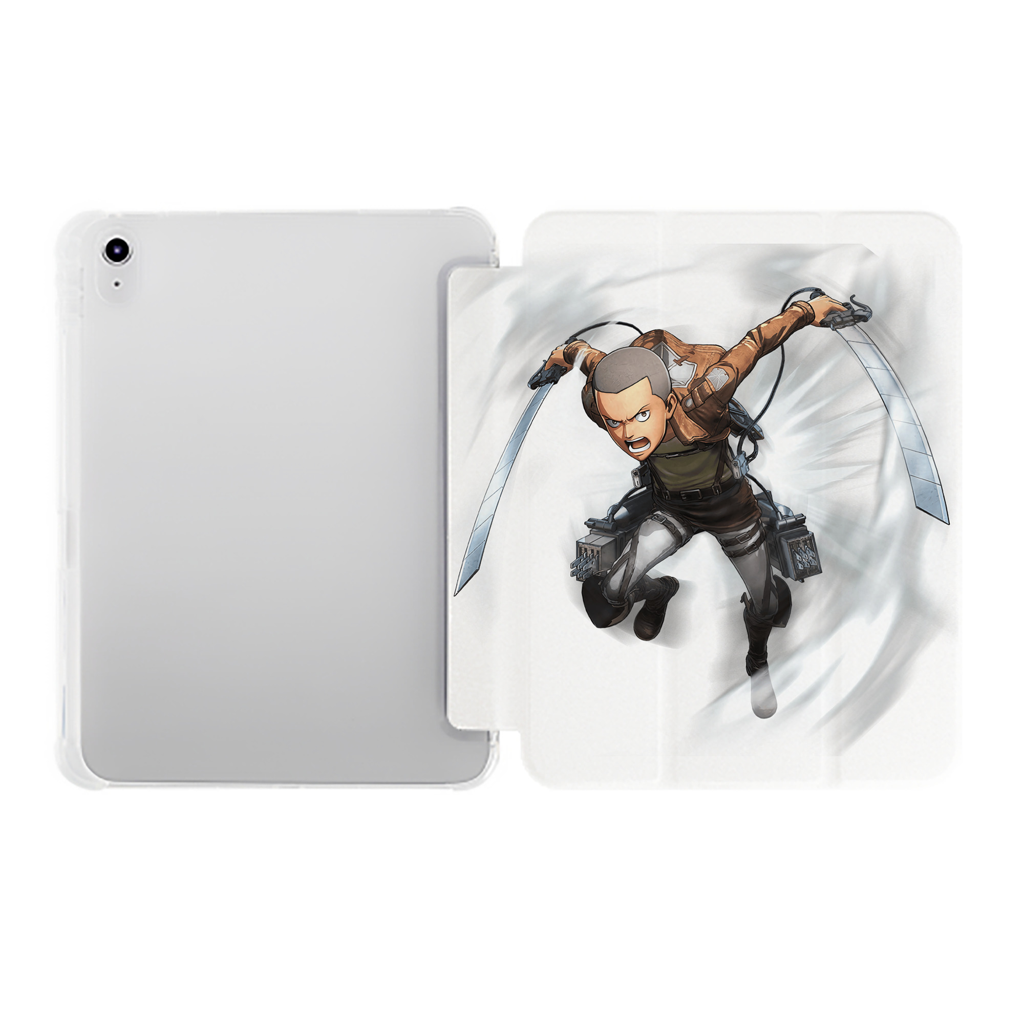 （画像用） 進撃の巨人 コニー·スプリンガー Attack on Titan Connie Springer IPad ケース ペン収納付き 三つ折りスタンド PUレザー×シリコン 対応機種9.5/10.5/10.9インチ